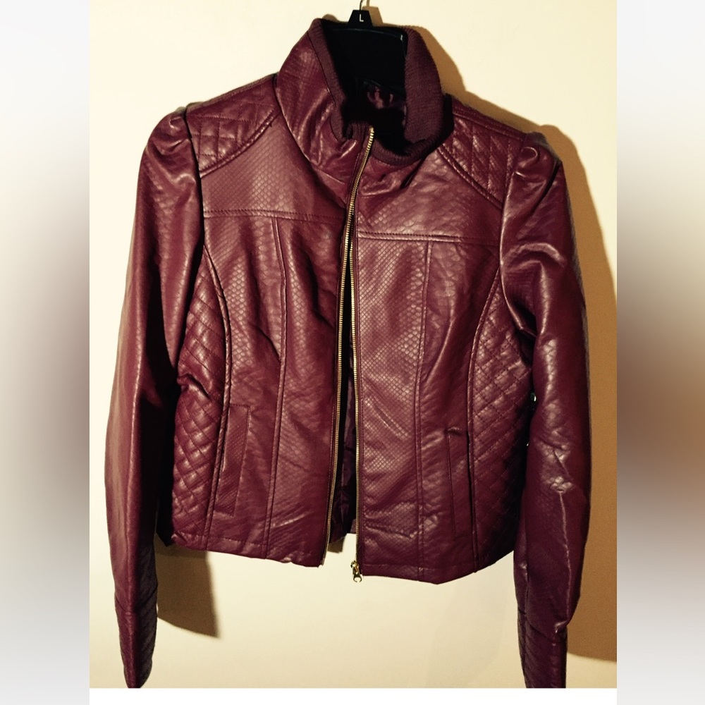 juniors triple star faux leather size large